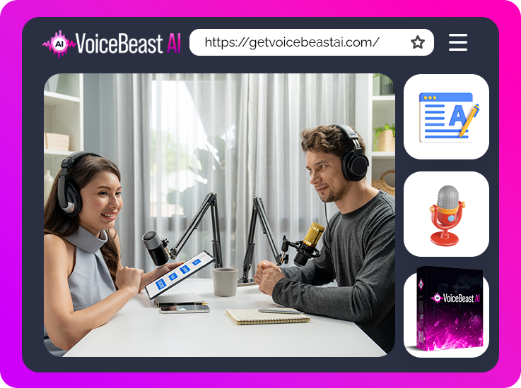 VoiceBeast AI language library featuring over 100+ global languages and regional accents