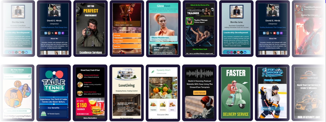URL-FAM dashboard showcasing mobile-optimized sales funnel templates