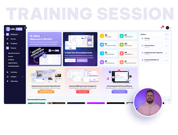 Smartphone screen displaying URL-FAM in-link checkout process
