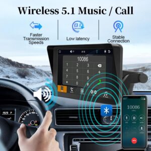 Driver using hands-free voice control on a portable carplay screen