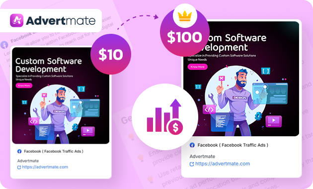 AdvertMate unified dashboard showing integrated ad management for 8 major search and social networks