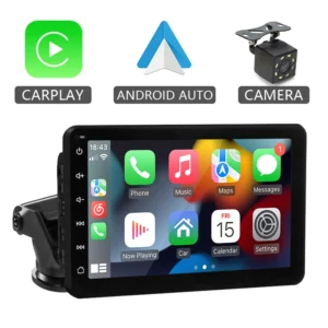 Hippcron 7-inch portable car display showing Apple CarPlay interface